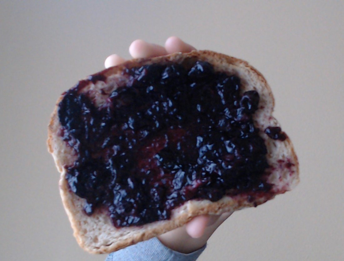 Image of Blueberry jam on bread